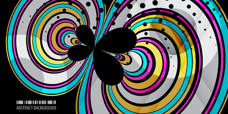 Abstract colorful background template with blended multiple ribbonsのイラスト素材