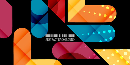 Abstract colorful background graphics template with blended multiple arrowheads and barsのイラスト素材