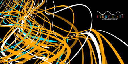 Abstract colorful background graphics template with blended multiple funny lines and curvesのイラスト素材