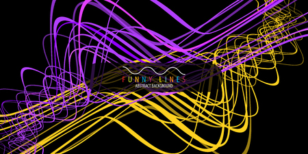 Abstract colorful background graphics template with blended multiple funny lines and curvesのイラスト素材