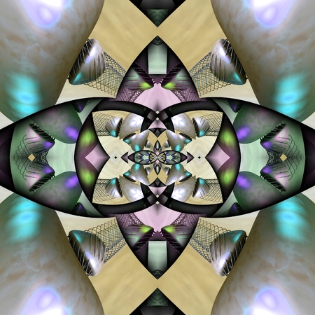 3D render of plastic background seamless tile with embossed abstract pattern symmetryの写真素材