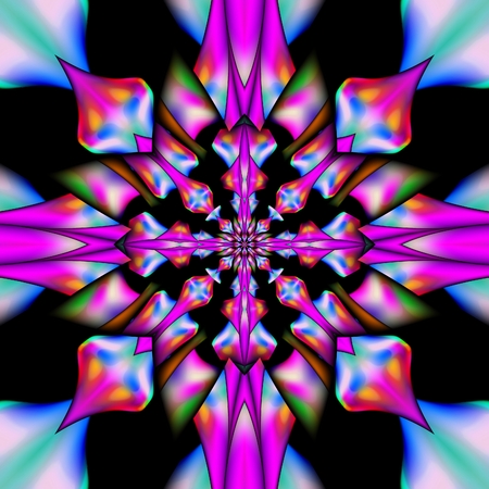 3D render of plastic background seamless tile with embossed abstract colorful pattern symmetryの写真素材