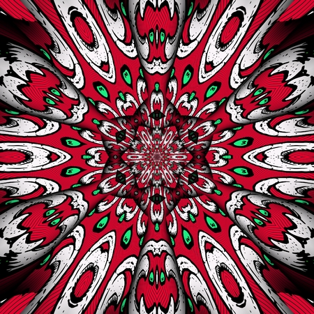3D render of plastic background seamless tile with embossed abstract colorful pattern symmetryの写真素材