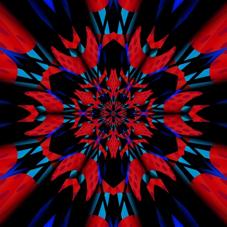 3D render of plastic background seamless tile with embossed abstract colorful pattern symmetryの写真素材
