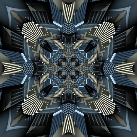 3D render of plastic background seamless tile with embossed abstract colorful pattern symmetryの写真素材