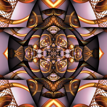 3D render of plastic background seamless tile with embossed abstract colorful pattern symmetryの写真素材