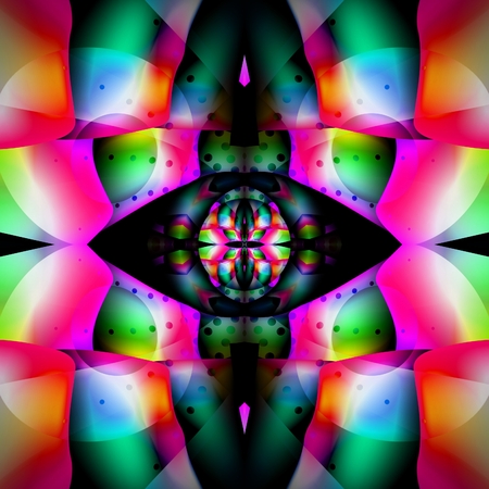 3D render of plastic background seamless tile with embossed abstract colorful pattern symmetryの写真素材