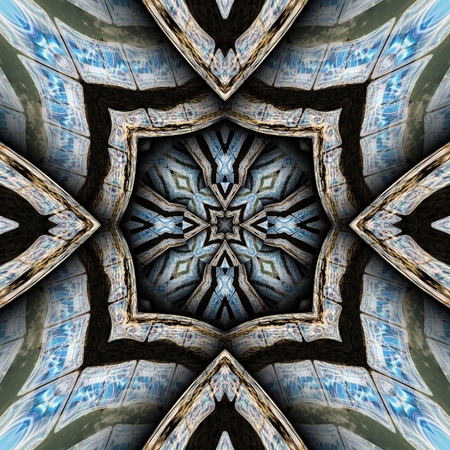 3D render of plastic background seamless tile with embossed abstract colorful pattern symmetryの写真素材