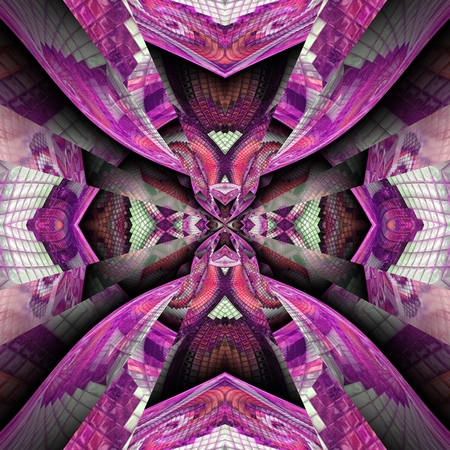 3D render of plastic background seamless tile with embossed abstract colorful pattern symmetryの写真素材