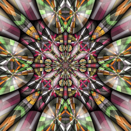 3D render of plastic background seamless tile with embossed abstract colorful pattern symmetryの写真素材