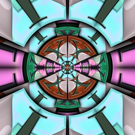 3D render of seamless plastic background tile with embossed glossy puffs and black metal ornamentの写真素材