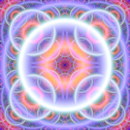 Neon fractal seamless background tile with unique design of colorful palette, fractal pattern and...