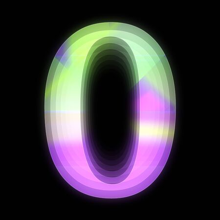 3D render illustration of stacked capital number on black tileの写真素材