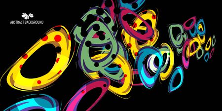 Abstract colorful background graphics template with blended multiple abstract shapesのイラスト素材