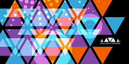 Abstract colorful background creative graphics template with blended multiple geometric shapes