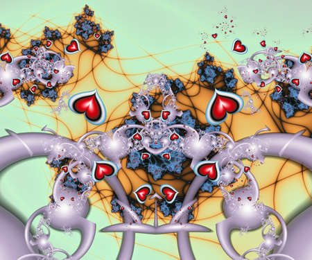 Computer generated abstract colorful fractal artwork for creative design, art, home decoration and entertainmentの写真素材