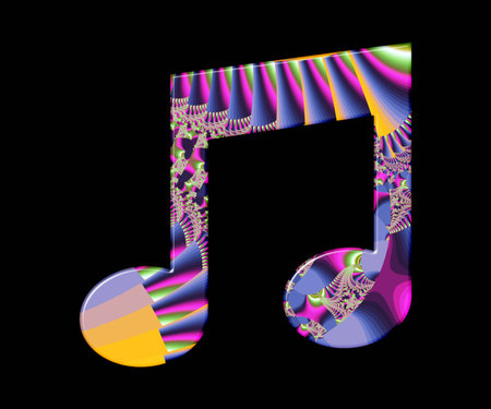 3D render of symbol with colorful fractal and glossy effect embellishmentの写真素材