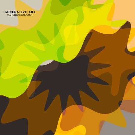 Generative art abstract colorful background vector template with blended multiple geometric shapesのイラスト素材