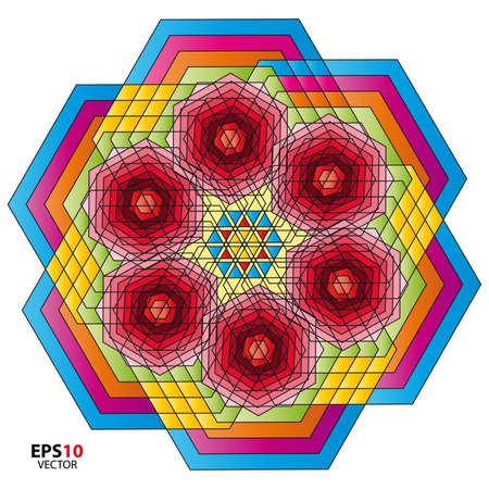 Abstract beautiful colorful vector circular mandala designのイラスト素材