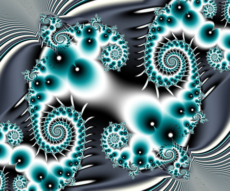 Computer generated abstract colorful fractal artwork for creative design, art, home decoration and entertainmentの写真素材