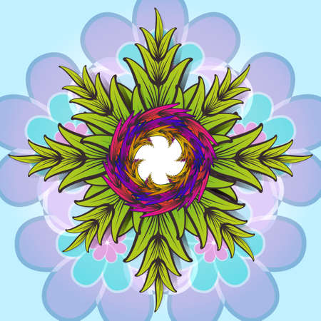 Originally designed color abstract vector background template with creative flower embellishmentのイラスト素材