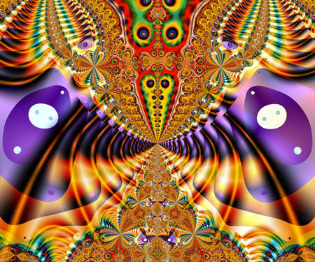 Computer generated abstract colorful fractal artwork for creative design, art, home decoration and entertainmentの写真素材