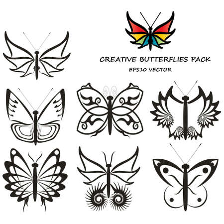 Originally creative design of vector unreal butterflies packのイラスト素材