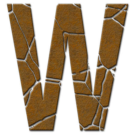 3D render of metal pattern and texture alphabet capital letter with cracksの写真素材