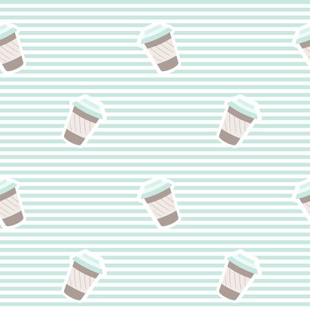 Travel mug or paper cup seamless patternのイラスト素材