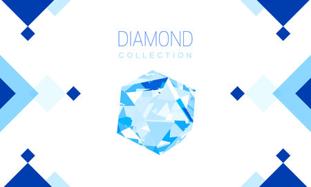 Vector shiny crystal diamonds template with brand name, jewelry background, gem geometric label pattern. Elegant rich luxury symbol design for social media, shop, web, banner, poster, promotion, adのイラスト素材