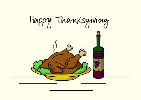 Happy thanksgiving poster or postcard illustration.のイラスト素材