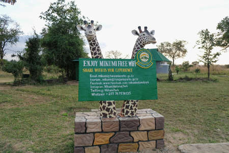 Mikumi, Tanzania - July 10, 2018: Rules in national park Mikumiのeditorial素材