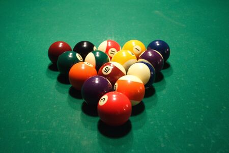 Billiards table with a balls