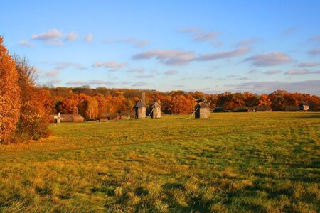 windmill on the meadow - Autumn Landscape, beautiful vivid nature