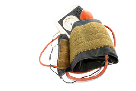 Blood pressure meterover the whiteの写真素材