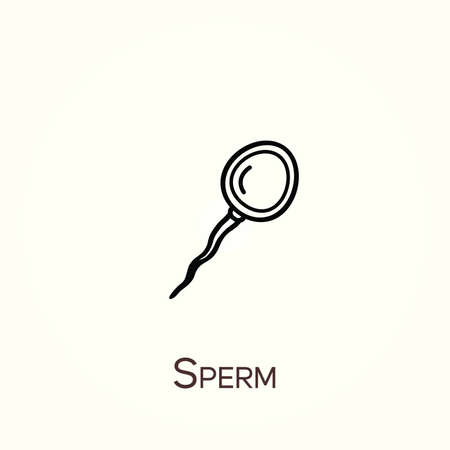 Minimalist human sperm cell. Sperm vector line icon. Simple element illustration. Sperm iconのイラスト素材