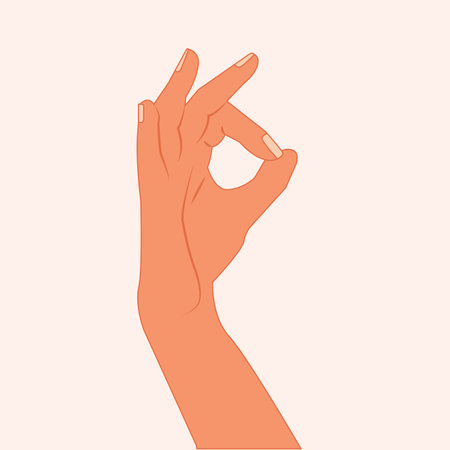 Hand gesture for delicious food isolated vector illustration. Italian hand gesture. Hand ok sign on white background.のイラスト素材
