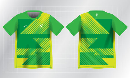 Soccer jersey template for football kit or soccer uniform. Front and back view. abstract background pattern for sport jersey design mockupのイラスト素材