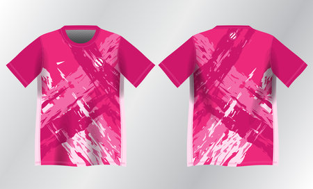 T-shirt design template. Abstract t-shirt mockup. pink color background pattern for sport jersey design mockupのイラスト素材