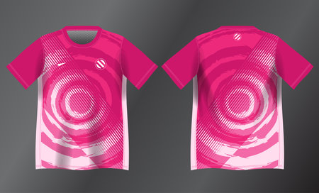 Soccer jersey template for football kit or soccer uniform. Football t-shirt design concept. pink color background pattern for sport jersey design mockupのイラスト素材