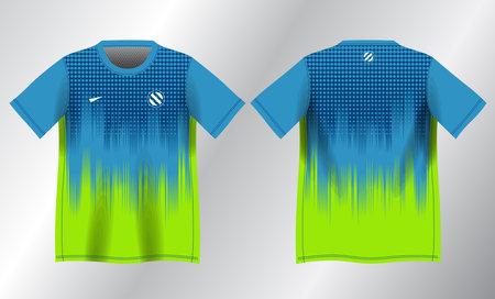 Soccer jersey template for football kit or soccer uniform. Vector Illustration. abstract blue yellow background pattern for sport jersey design mockupのイラスト素材