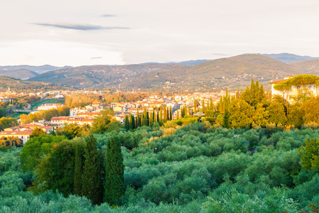 Photo of Florence's landscape with a beautiful light.の写真素材
