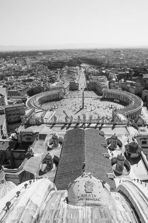 Photo of Saint Peter's Basilica and square in Vatican.の写真素材