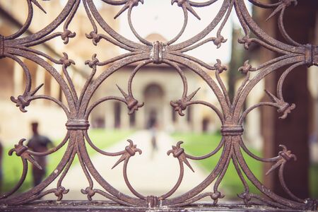 Beautiful fence detail found in Rome, Italy.の写真素材