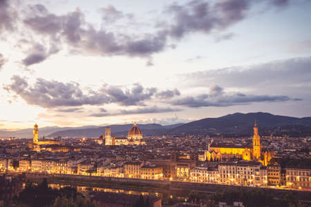 Photo of Florence's landscape with a beautiful light.の写真素材