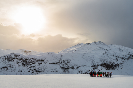 Phot of the amazing Eyjafjallajokull glacier in Iceland during winterの写真素材