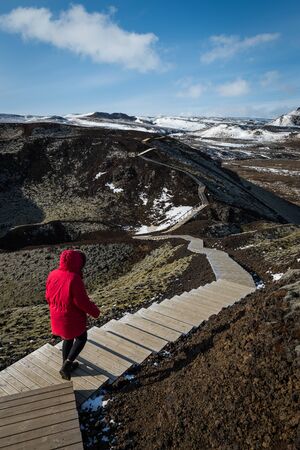 Volcano landscape in Iceland during winterの写真素材