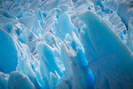 The slopes of the blue glacier are illuminated by the sun. Shevelev.の写真素材