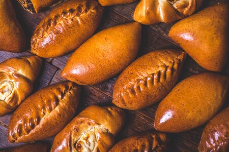 Pies lie next to each other.の写真素材