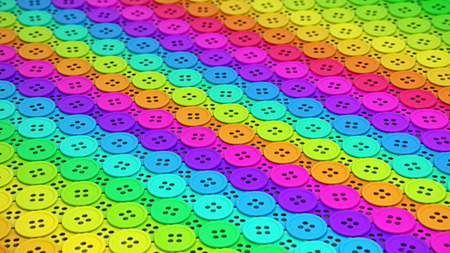 Colorful Array of Identical Sewing Buttons